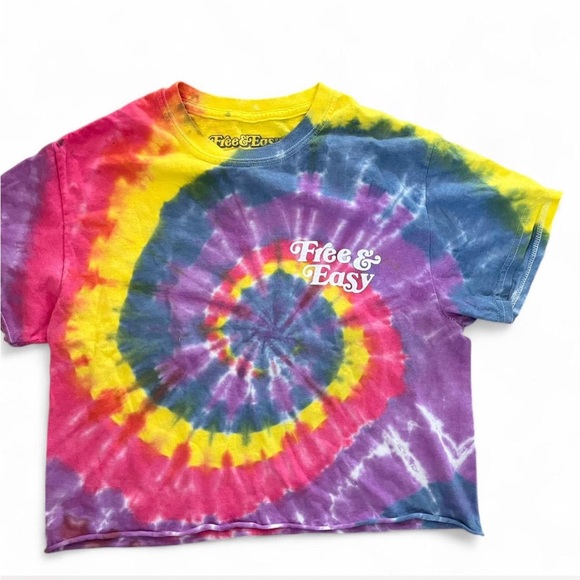 Free & Easy Don’t Trip tie-dye t-shirt 
Made in Los Angeles size small cropped - Picture 1 of 3